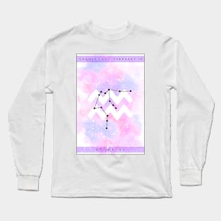 Aquarius star sign design Long Sleeve T-Shirt